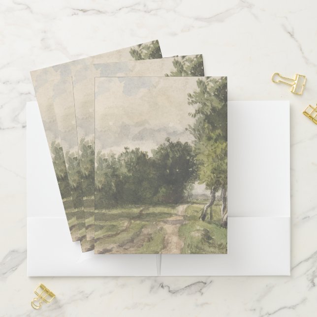 Watercolor Landscape of Path - Constant Troyon Pocket Folder (In Situ)