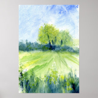 Watercolor Landscape Painting Poster
