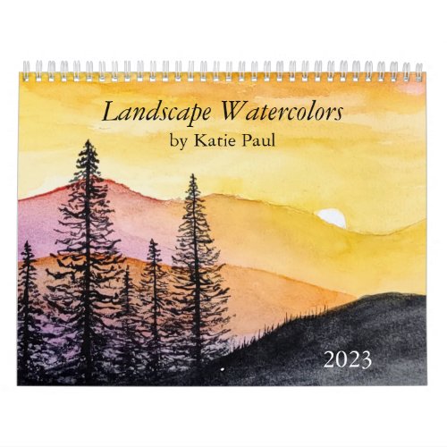 watercolor landscape paintings wall calendar