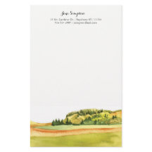 watercolor landscape personal stationary