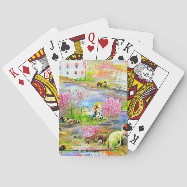 Watercolor Landscape  Poker Cards (Back)