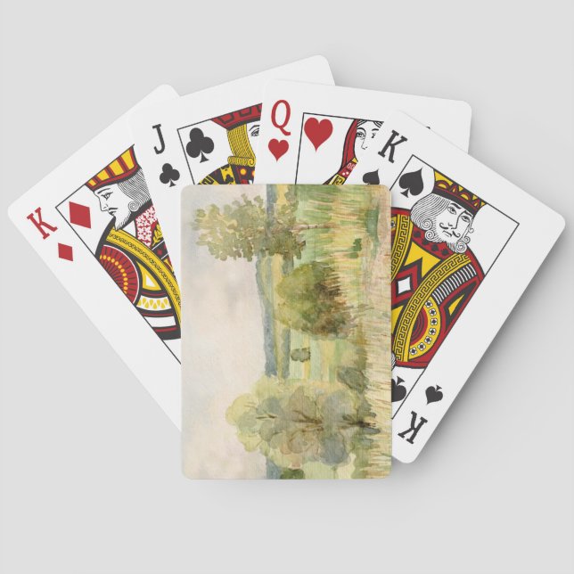 Watercolor Landscape Poker Cards (Back)