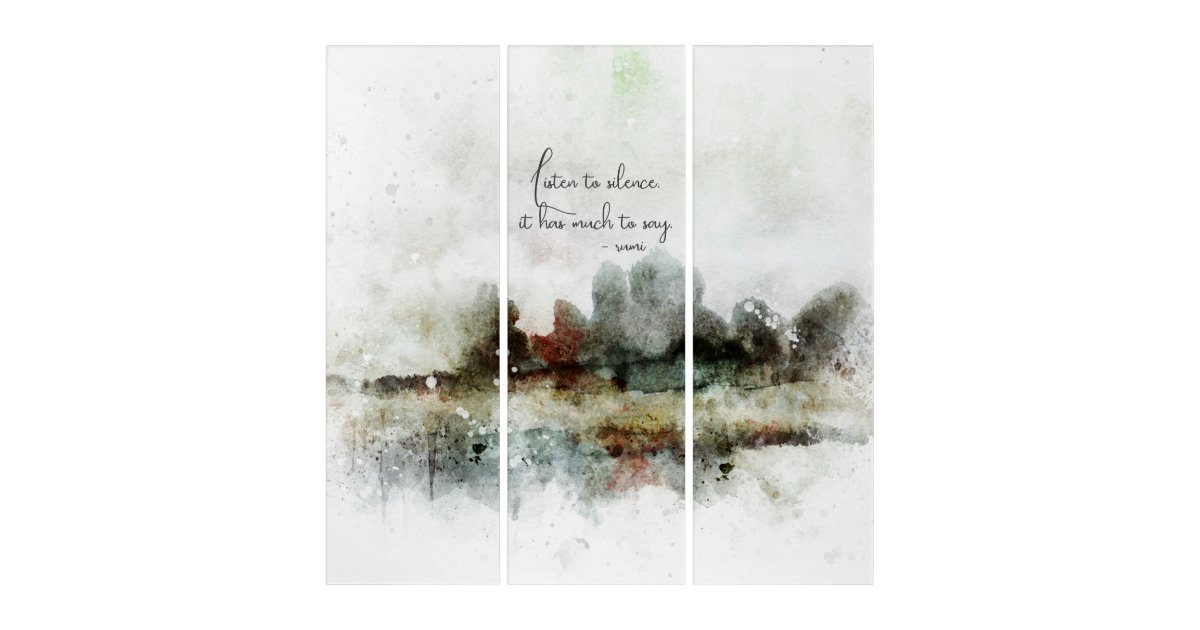 Watercolor Landscape Rumi Quote Gift Triptych | Zazzle