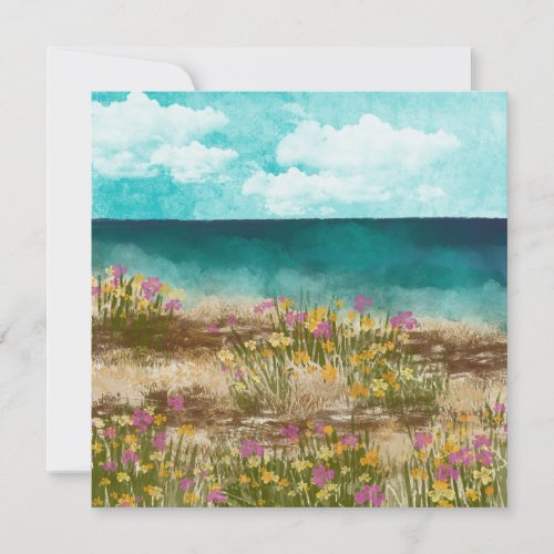 Watercolor Landscape Seaside Blank Card