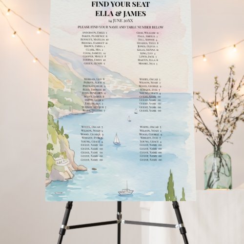 Watercolor Landscape Seating Chart Sign