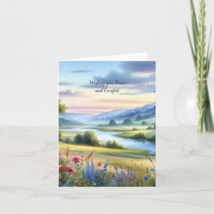 Watercolor Landscape Sympathy Letterpress Thank You Card