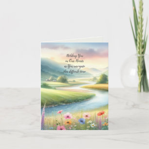 Watercolor Landscape Sympathy Letterpress Thank You Card