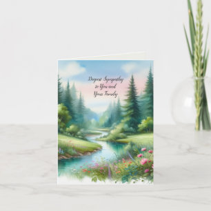Watercolor Landscape Sympathy Letterpress Thank You Card