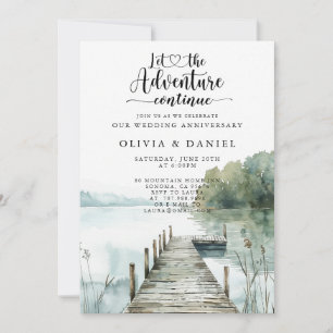Watercolor Landscape Wedding Anniversary  Invitation