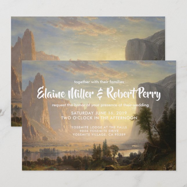Watercolor Landscape Yosemite Wedding Invitation (Front/Back)