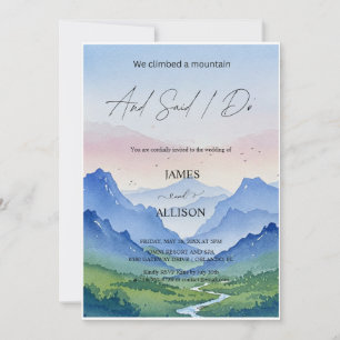 Watercolor landscapes and mountains Wedding Invitation