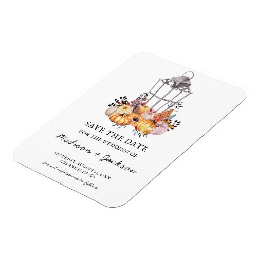 Watercolor Lantern Autumn Wedding Save The Date Magnet