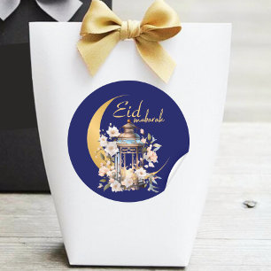 Watercolor lantern Eid Mubarak Classic Round Sticker