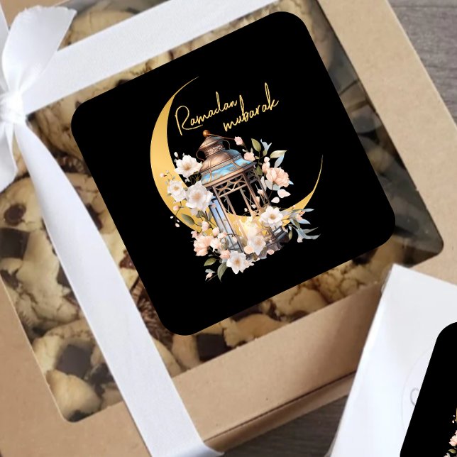 Watercolor lantern Ramadan Mubarak Square Sticker (Creator Uploaded)