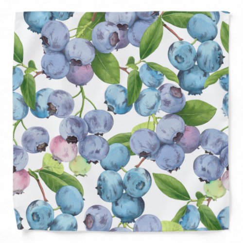 Watercolor Large Blueberry Bandana