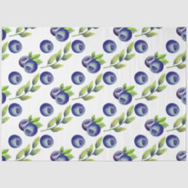 Watercolor Large Blueberry Pattern Tissue Paper
