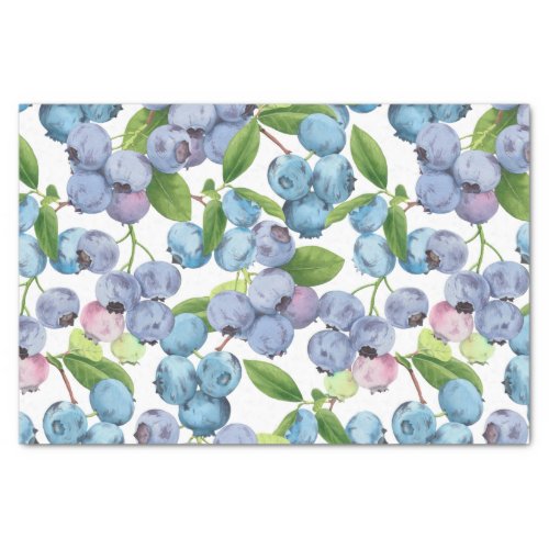 Watercolor Large Juicy Blueberry Tissue Paper