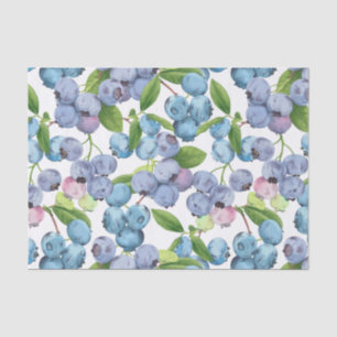 Watercolor Large Juicy Blueberry Tissue Paper
