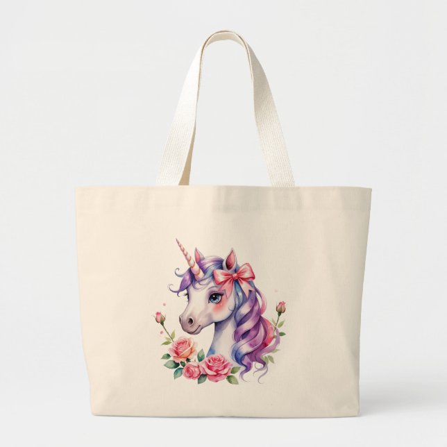 Watercolor  large tote bag (Front)