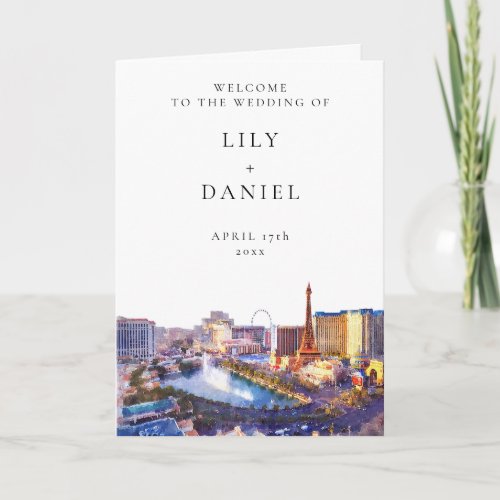 Watercolor Las Vegas Elegant Wedding Program