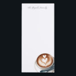 Watercolor Latte Personalized Stationery Magnetic Notepad<br><div class="desc">Elevate your note-taking with our stylish watercolor latte notepad. Featuring a charming illustration of a latte in the lower right corner, this notepad is perfect for coffee lovers and stationery enthusiasts alike. Personalize it with your name or a special message at the top, showcased in trendy script typography. Whether for...</div>