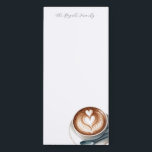 Watercolor Latte Personalized Stationery Magnetic Notepad<br><div class="desc">Elevate your note-taking with our stylish watercolor latte notepad. Featuring a charming illustration of a latte in the lower right corner, this notepad is perfect for coffee lovers and stationery enthusiasts alike. Personalize it with your name or a special message at the top, showcased in trendy script typography. Whether for...</div>
