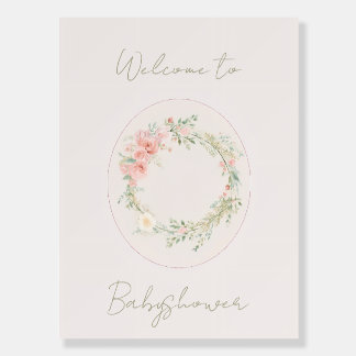 Watercolor Laurel Baby Shower Welcome Sign