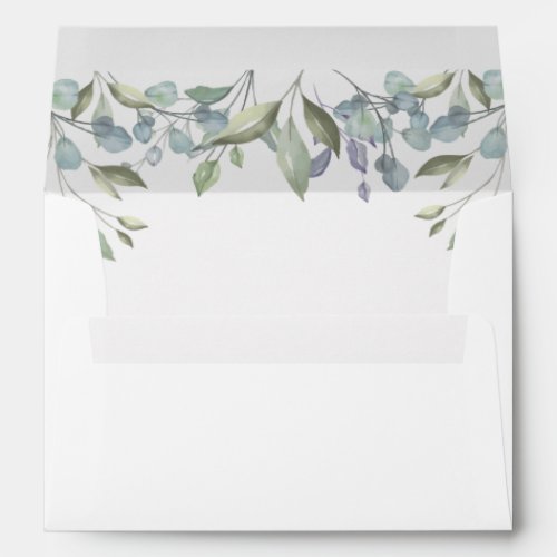 Watercolor Laurel Greenery Return Address Envelope