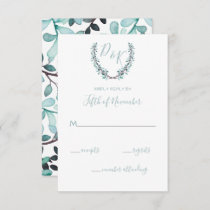 Watercolor Laurel Leave Monogram Wedding RSVP Card