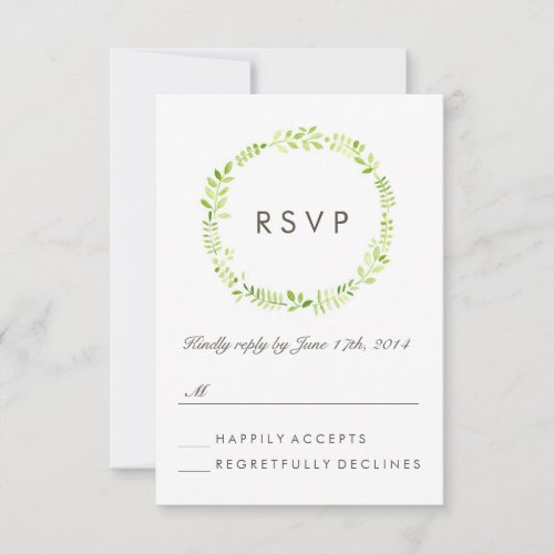 Watercolor Laurel RSVP
