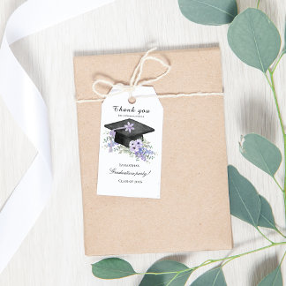 Watercolor Lavander Purple Floral Graduation Gift Tags