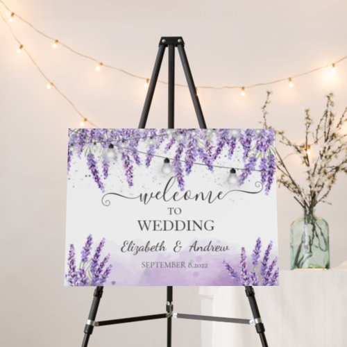 Watercolor Lavander String Lights Foam Board