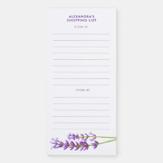 Watercolor Lavender 2 Store Shopping List  Magnetic Notepad