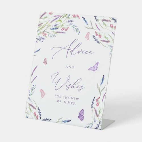 Watercolor Lavender Advice and Wishes Pedestal Sign