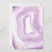 Watercolor Lavender and Gold Geode Bridal Shower Invitation (Back)