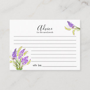 Watercolor Lavender and Green Florals Advice Card