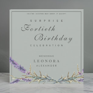 Watercolor Lavender ANY Surprise Birthday Party Invitation