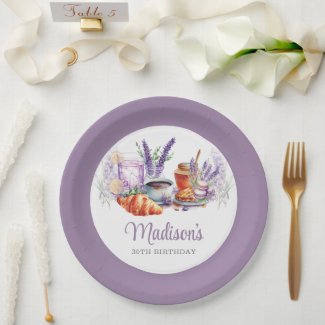Watercolor Lavender Birthday Brunch Custom