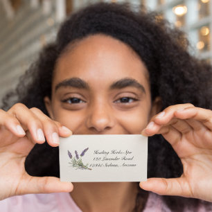 Watercolor Lavender Botanical Wellness Custom Business Card
