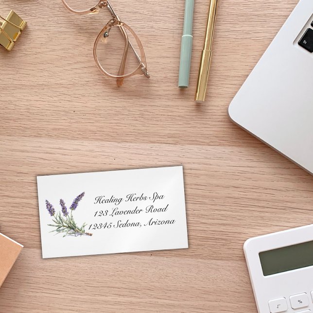 Watercolor Lavender Botanical Wellness Custom Business Card Magnet (Creator Uploaded)