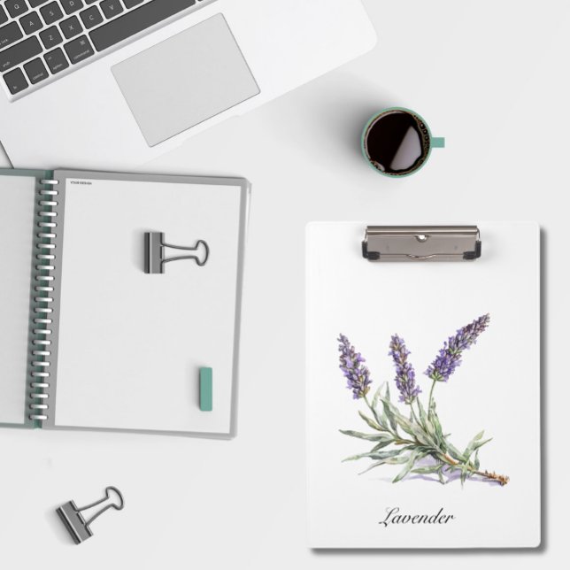 Watercolor Lavender Botanical Wellness Custom Clipboard (Creator Uploaded)