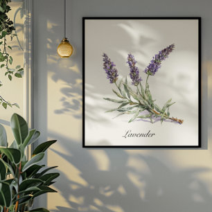 Watercolor Lavender Botanical Wellness Custom Poster