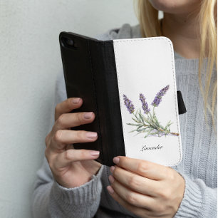 Watercolor Lavender Botanical Wellness Custom Samsung Galaxy S5 Wallet Case