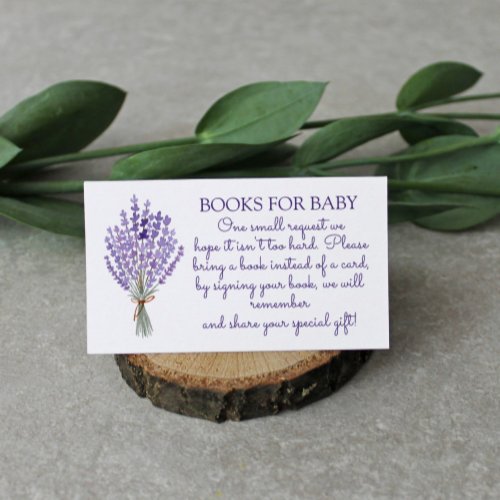 Watercolor Lavender Bouquet Book Request   Enclosure Card
