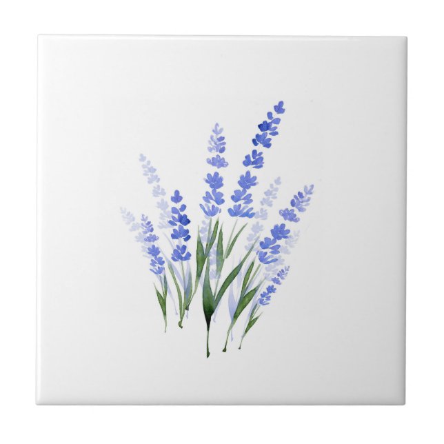 Watercolor Lavender Bouquet  Ceramic Tile (Front)