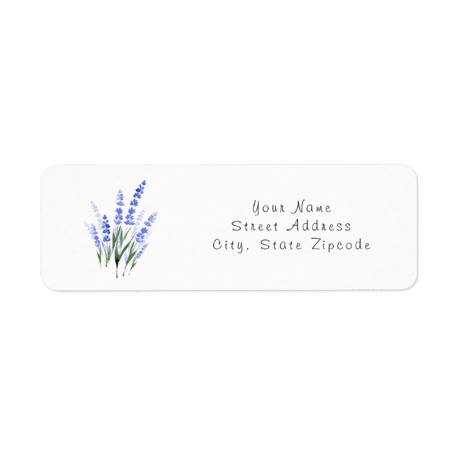 Watercolor Lavender Bouquet Label (Front)