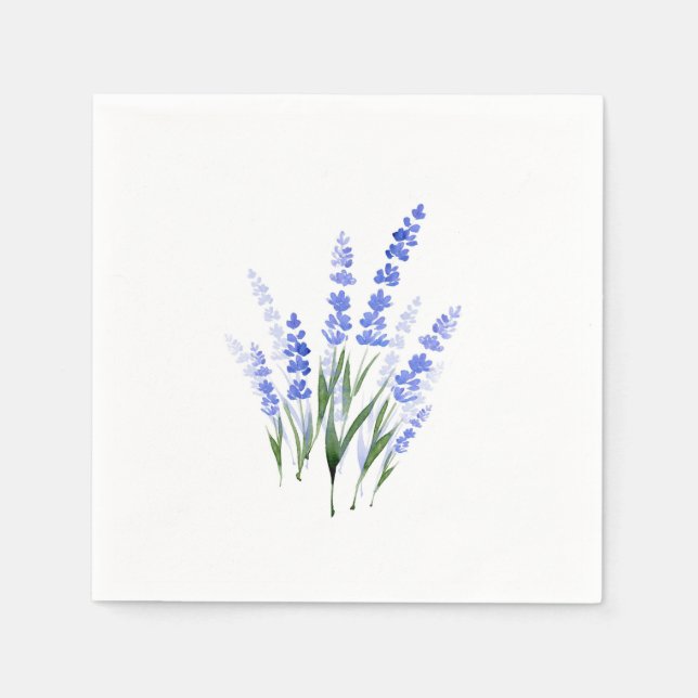 Watercolor Lavender Bouquet Napkins (Front)