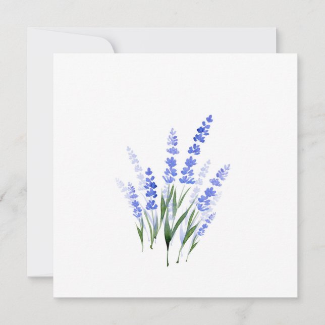 Watercolor Lavender Bouquet Note Card (Front)
