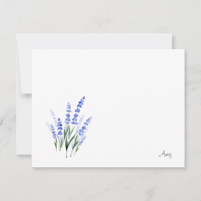 Watercolor Lavender Bouquet Note Card (Front)