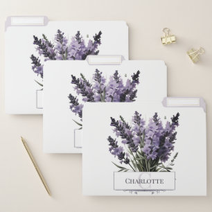 Watercolor Lavender Bouquet Personalized File Folder